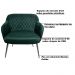 Kit 2 Poltronas Decorativas Kitana Pés Polido Palito Veludo Verde G15 - Gran Belo