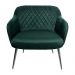 Kit 2 Poltronas Decorativas Kitana Pés Polido Palito Veludo Verde G15 - Gran Belo