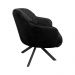 Kit 2 Poltronas Decorativas Kitana Pés Preto Giratório Veludo Preto - Gran Belo