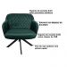 Kit 2 Poltronas Decorativas Kitana Pés Preto Giratório Veludo Verde G15 - Gran Belo