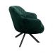 Kit 2 Poltronas Decorativas Kitana Pés Preto Giratório Veludo Verde G15 - Gran Belo