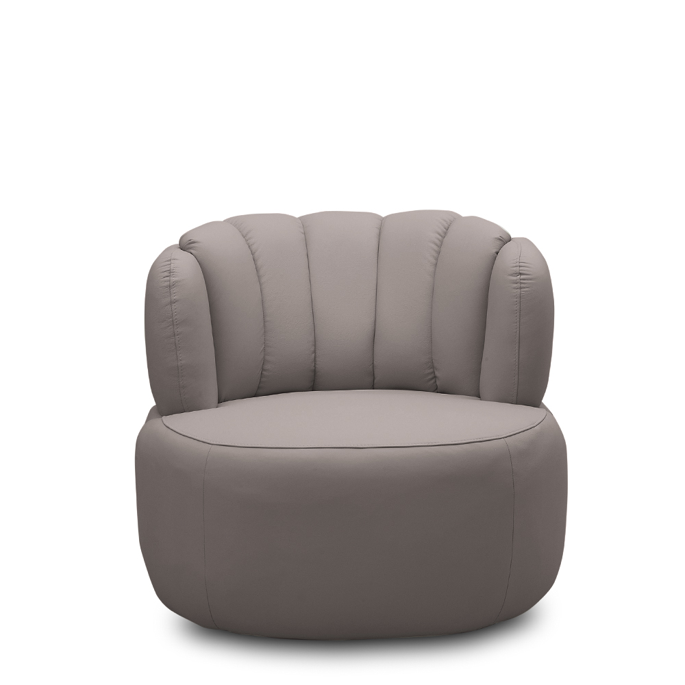 Kit 2 Poltronas Decorativas Mariele Sala de Estar Base Giratória em Aço Couro Avelã G88 - Gran Belo