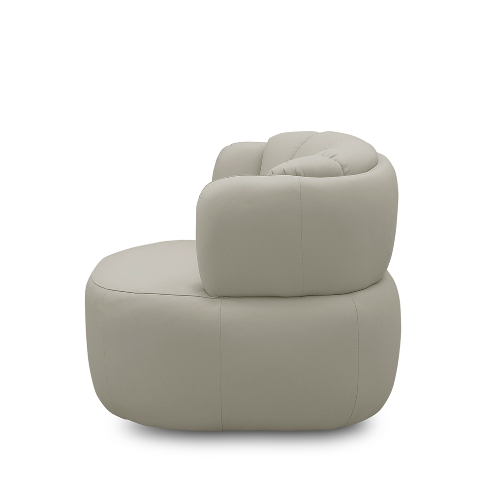 Kit 2 Poltronas Decorativas Mariele Sala de Estar Base Giratória em Aço Couro Bege G88 - Gran Belo