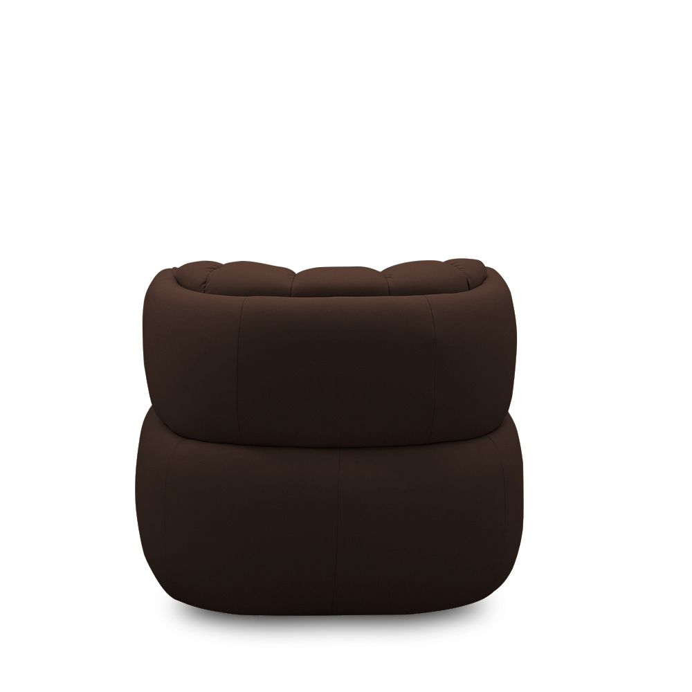 Kit 2 Poltronas Decorativas Mariele Sala de Estar Base Giratória em Aço Couro Marrom Chocolate G88 - Gran Belo