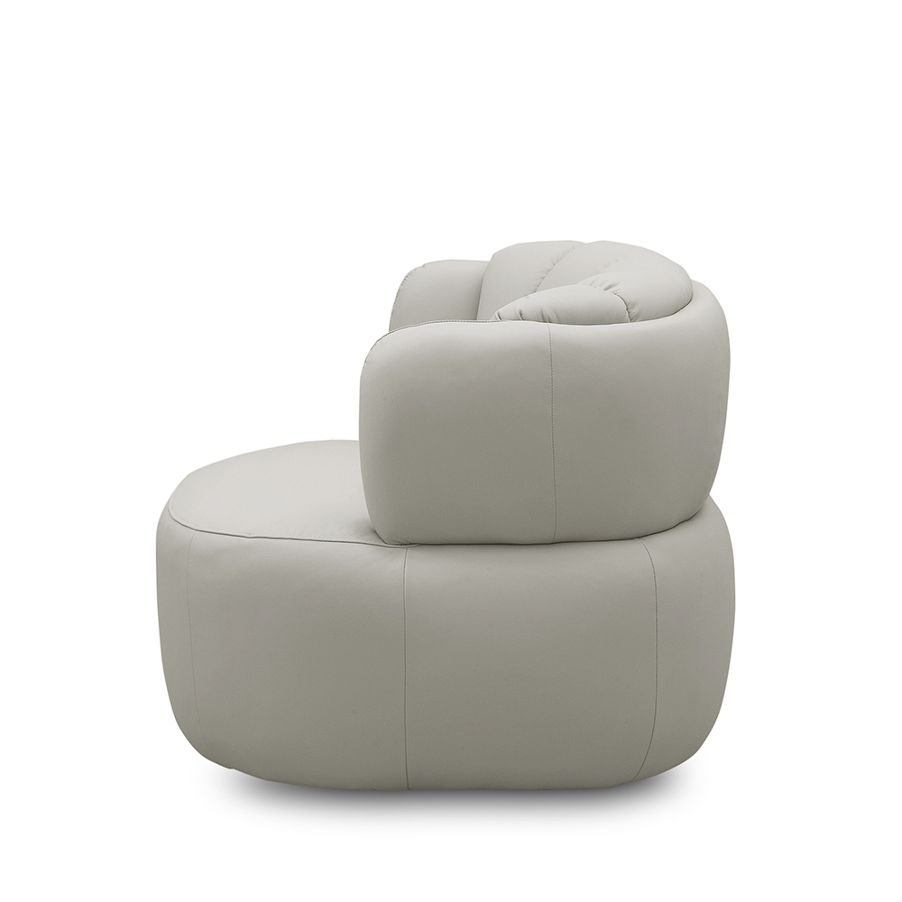 Kit 2 Poltronas Decorativas Mariele Sala de Estar Base Giratória em Aço Couro Off White G88 - Gran Belo