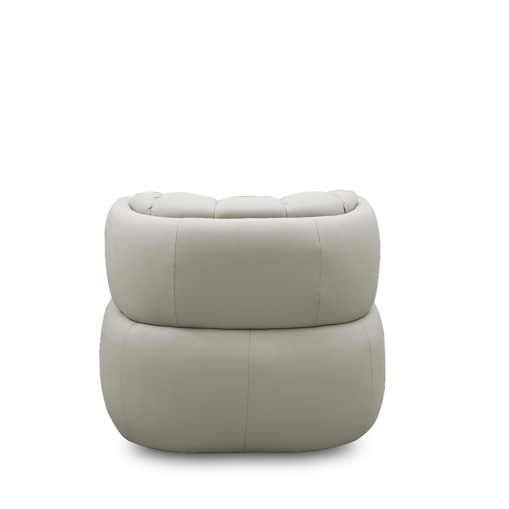 Kit 2 Poltronas Decorativas Mariele Sala de Estar Base Giratória em Aço Couro Off White G88 - Gran Belo