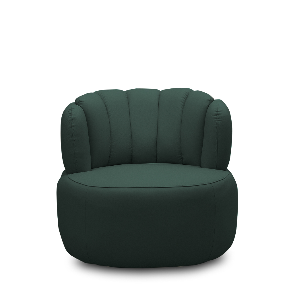 Kit 2 Poltronas Decorativas Mariele Sala de Estar Base Giratória em Aço Couro Verde Musgo G88 - Gran Belo