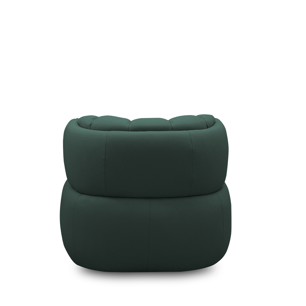 Kit 2 Poltronas Decorativas Mariele Sala de Estar Base Giratória em Aço Couro Verde Musgo G88 - Gran Belo