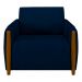 Kit 2 Poltronas Decorativas Pés Madeira Maceió Veludo Azul Marinho G45 - Gran Belo