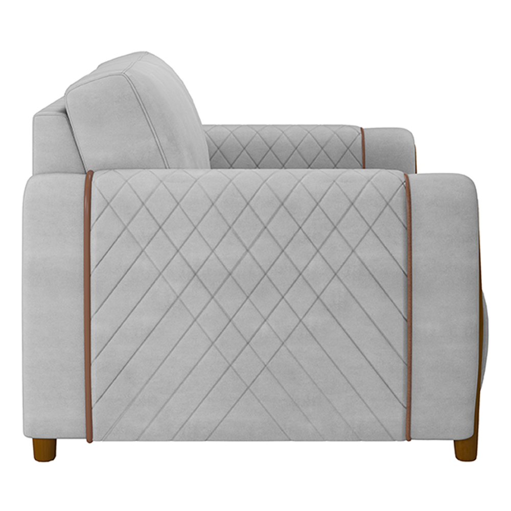 Kit 2 Poltronas Decorativas Pés Madeira Maceió Veludo Cinza G45 - Gran Belo