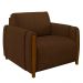 Kit 2 Poltronas Decorativas Pés Madeira Maceió Veludo Marrom G45 - Gran Belo