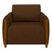 Kit 2 Poltronas Decorativas Pés Madeira Maceió Veludo Marrom G45 - Gran Belo