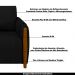 Kit 2 Poltronas Decorativas Pés Madeira Maceió Veludo Preto G45 - Gran Belo