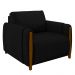 Kit 2 Poltronas Decorativas Pés Madeira Maceió Veludo Preto G45 - Gran Belo