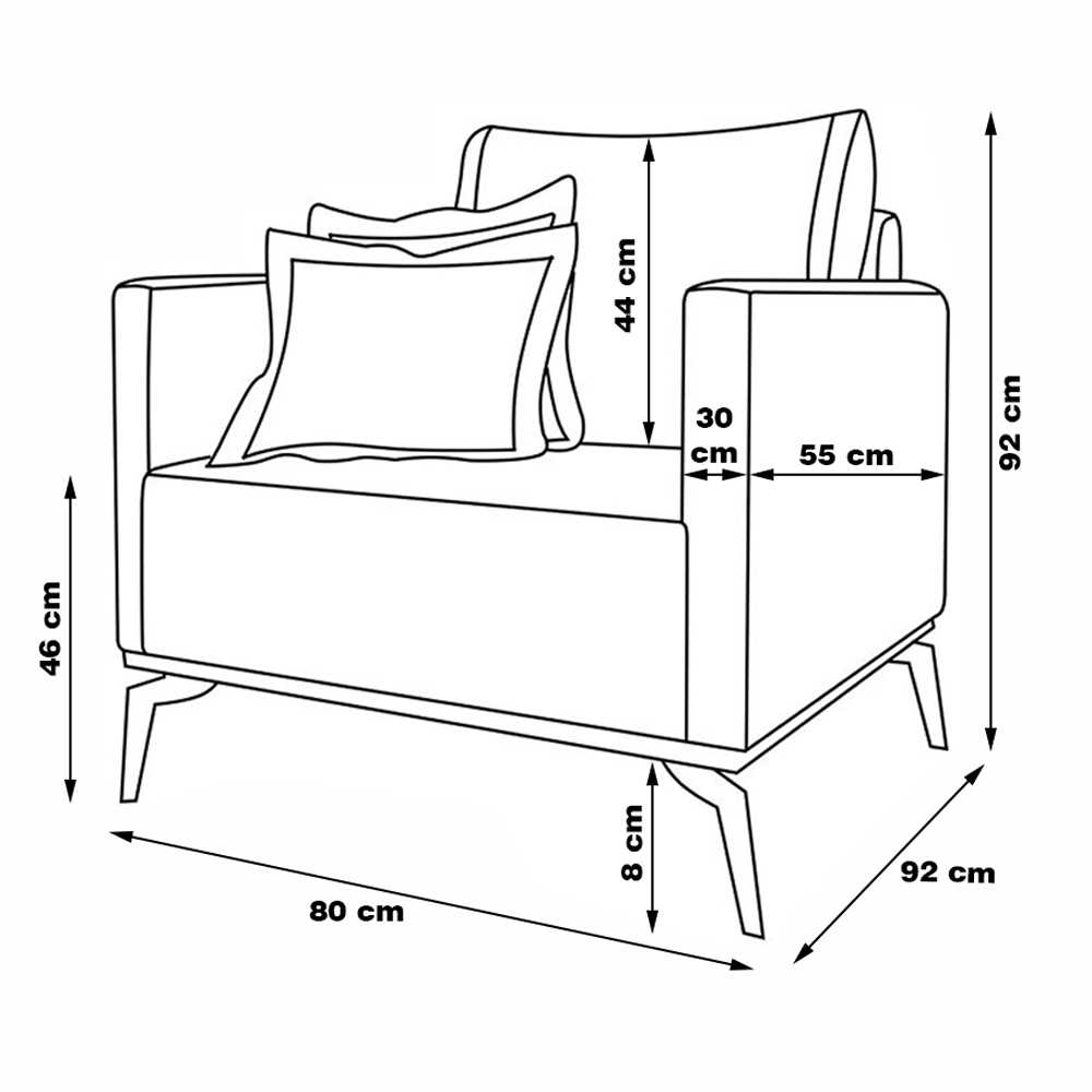 Kit 2 Poltronas Decorativas Pés em Aço Stagno Linho Areia Rústico G63 - Gran Belo