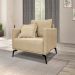 Kit 2 Poltronas Decorativas Pés em Aço Stagno Linho Bege G63 - Gran Belo