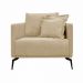 Kit 2 Poltronas Decorativas Pés em Aço Stagno Linho Bege G63 - Gran Belo