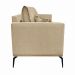 Kit 2 Poltronas Decorativas Pés em Aço Stagno Linho Bege G63 - Gran Belo