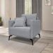 Kit 2 Poltronas Decorativas Pés em Aço Stagno Linho Cinza G63 - Gran Belo