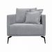 Kit 2 Poltronas Decorativas Pés em Aço Stagno Linho Cinza G63 - Gran Belo