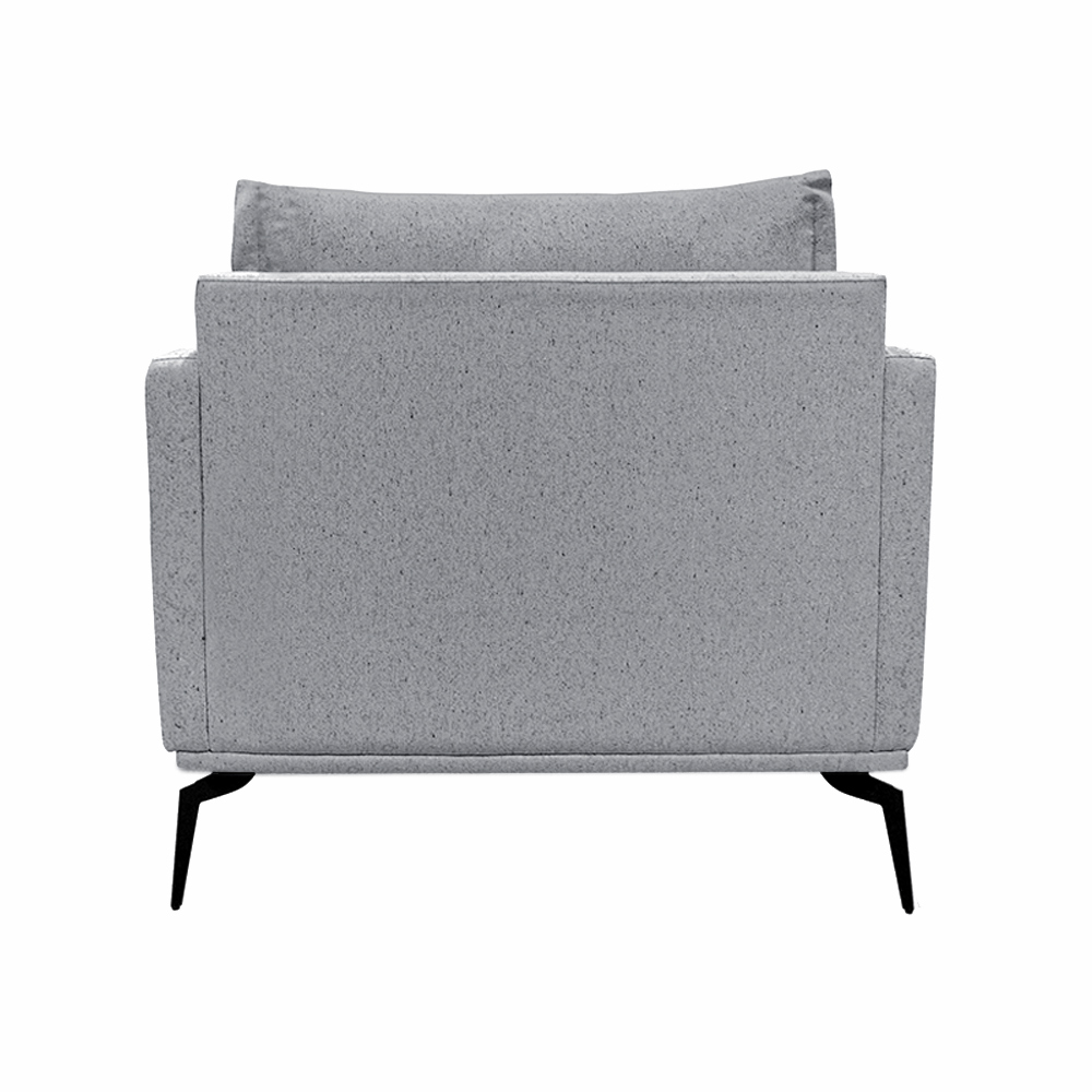 Kit 2 Poltronas Decorativas Pés em Aço Stagno Linho Cinza G63 - Gran Belo