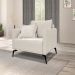Kit 2 Poltronas Decorativas Pés em Aço Stagno Linho Off White Rústico G63 - Gran Belo