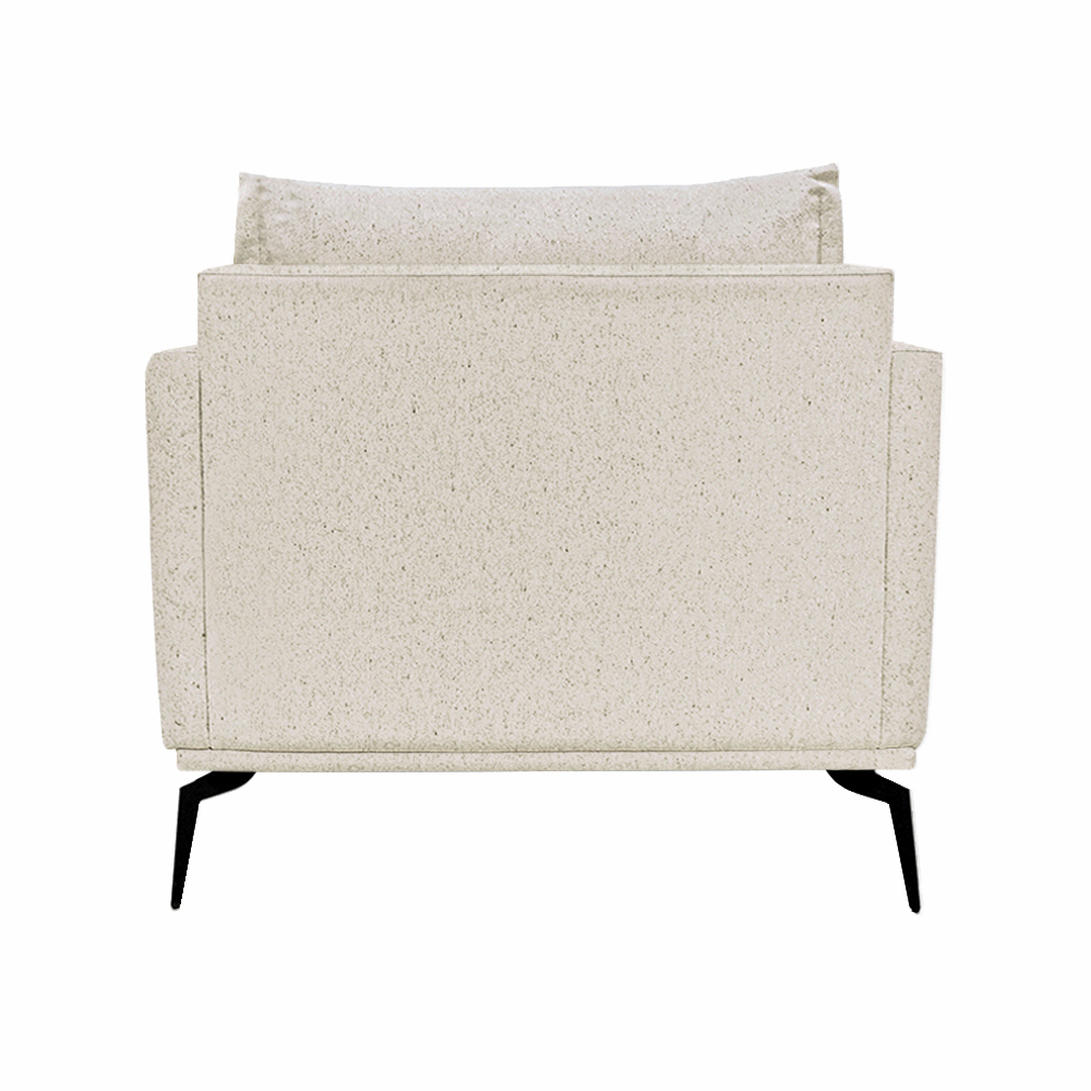 Kit 2 Poltronas Decorativas Pés em Aço Stagno Linho Off White Rústico G63 - Gran Belo