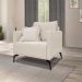 Kit 2 Poltronas Decorativas Pés em Aço Stagno Linho Pérola G63 - Gran Belo