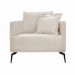 Kit 2 Poltronas Decorativas Pés em Aço Stagno Linho Pérola G63 - Gran Belo