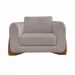 Kit 2 Poltronas Decorativas Pés em Madeira Buzz Linho Areia Rústico G63 - Gran Belo