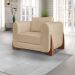 Kit 2 Poltronas Decorativas Pés em Madeira Buzz Linho Bege G63 - Gran Belo