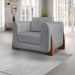 Kit 2 Poltronas Decorativas Pés em Madeira Buzz Linho Cinza G63 - Gran Belo