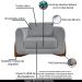 Kit 2 Poltronas Decorativas Pés em Madeira Buzz Linho Cinza G63 - Gran Belo