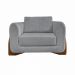 Kit 2 Poltronas Decorativas Pés em Madeira Buzz Linho Cinza G63 - Gran Belo