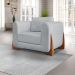 Kit 2 Poltronas Decorativas Pés em Madeira Buzz Linho Cinza Rustico G63 - Gran Belo
