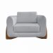 Kit 2 Poltronas Decorativas Pés em Madeira Buzz Linho Cinza Rustico G63 - Gran Belo