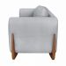 Kit 2 Poltronas Decorativas Pés em Madeira Buzz Linho Cinza Rustico G63 - Gran Belo