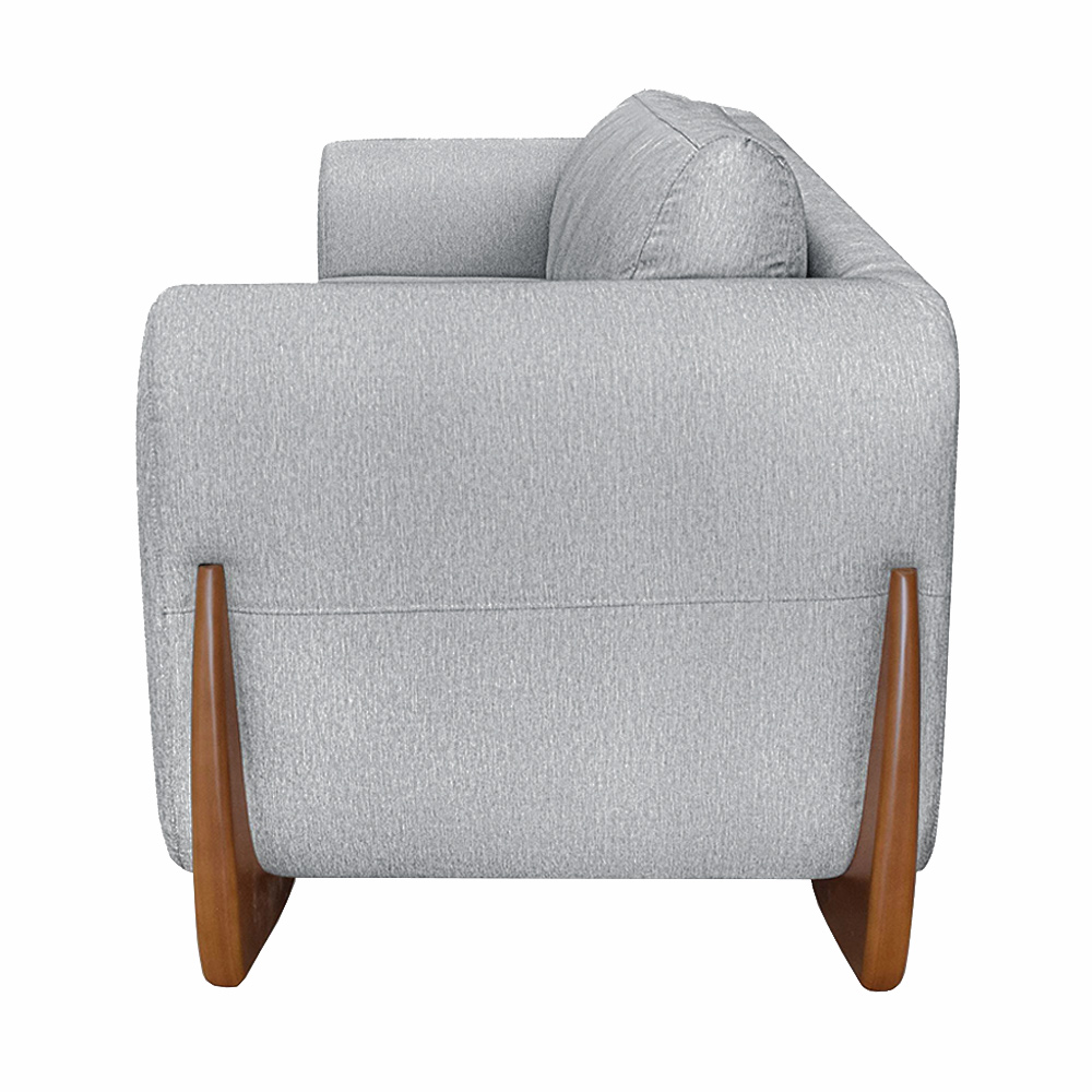Kit 2 Poltronas Decorativas Pés em Madeira Buzz Linho Cinza Rustico G63 - Gran Belo