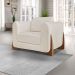 Kit 2 Poltronas Decorativas Pés em Madeira Buzz Linho Off White Rústico G63 - Gran Belo