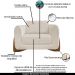 Kit 2 Poltronas Decorativas Pés em Madeira Buzz Linho Off White Rústico G63 - Gran Belo