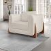 Kit 2 Poltronas Decorativas Pés em Madeira Buzz Linho Pérola G63 - Gran Belo