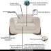 Kit 2 Poltronas Decorativas Pés em Madeira Buzz Linho Pérola G63 - Gran Belo