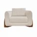 Kit 2 Poltronas Decorativas Pés em Madeira Buzz Linho Pérola G63 - Gran Belo