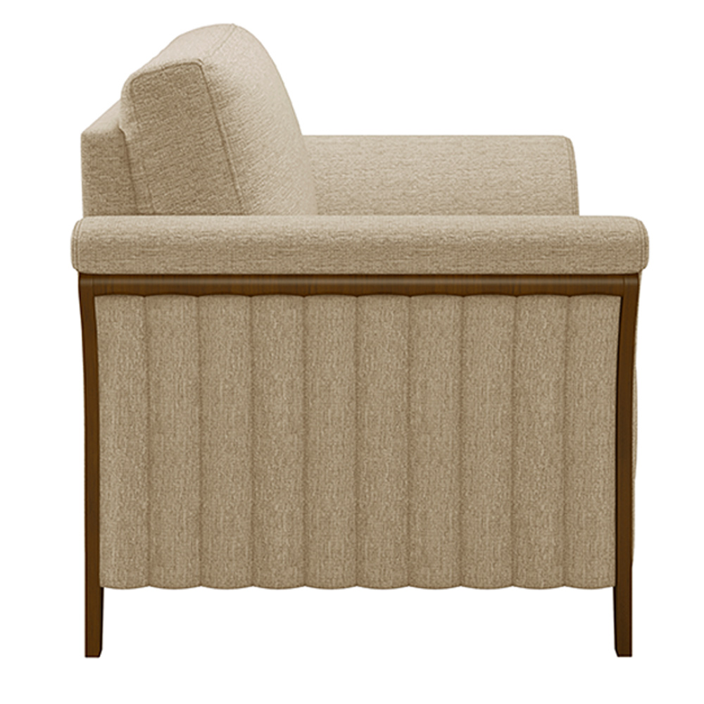 Kit 2 Poltronas Decorativas Pés em Madeira Market Linho Bege G45 - Gran Belo