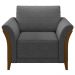 Kit 2 Poltronas Decorativas Pés em Madeira Market Linho Chumbo G45 - Gran Belo