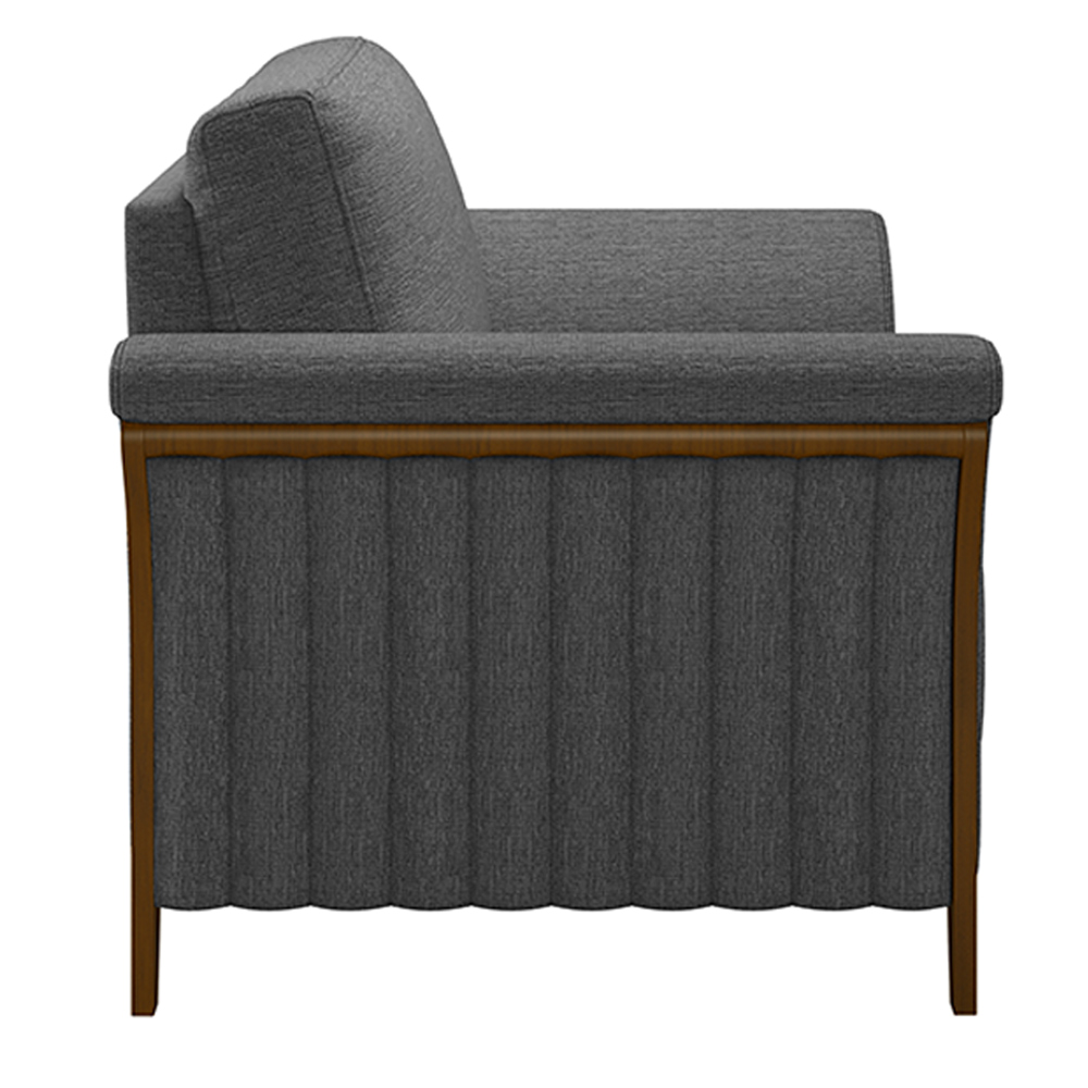 Kit 2 Poltronas Decorativas Pés em Madeira Market Linho Chumbo G45 - Gran Belo