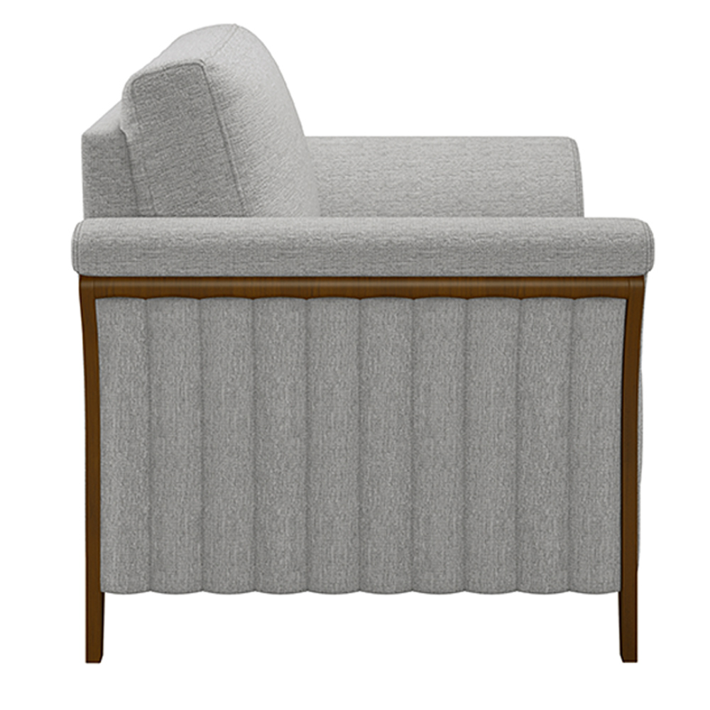 Kit 2 Poltronas Decorativas Pés em Madeira Market Linho Cinza G45 - Gran Belo