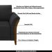 Kit 2 Poltronas Decorativas Pés em Madeira Market PU Preto G45 - Gran Belo
