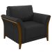 Kit 2 Poltronas Decorativas Pés em Madeira Market PU Preto G45 - Gran Belo