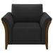 Kit 2 Poltronas Decorativas Pés em Madeira Market PU Preto G45 - Gran Belo